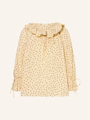 By Malene Birger Bluzka Dicte Z Falbanami beige