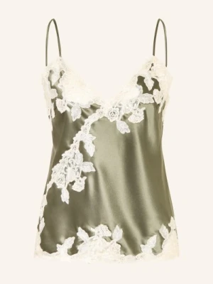 By Malene Birger Satynowy Top Madeleine Z Koronką gruen