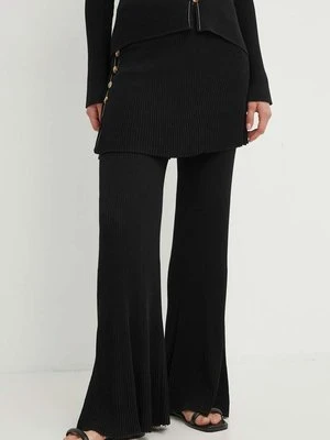 By Malene Birger spodnie BOLONE damskie kolor czarny dzwony high waist Q72089005