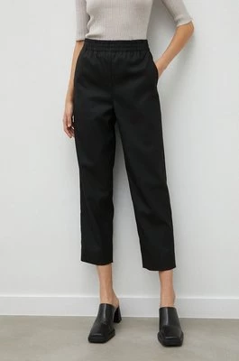 By Malene Birger spodnie damskie kolor czarny proste high waist