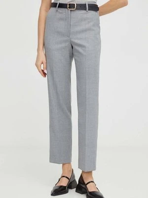 By Malene Birger spodnie damskie kolor szary proste high waist