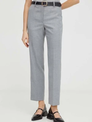 By Malene Birger spodnie damskie kolor szary proste high waist