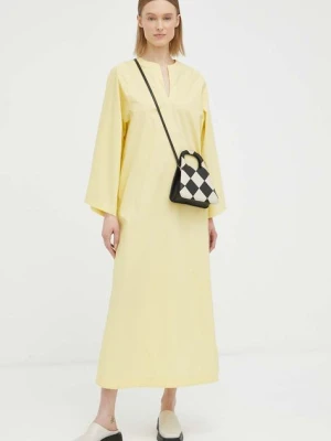 By Malene Birger sukienka bawełniana kolor żółty maxi oversize