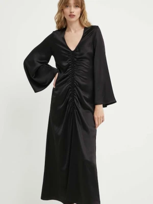 By Malene Birger sukienka LAVENDE kolor czarny maxi rozkloszowana Q71625029