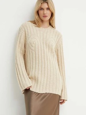 By Malene Birger sweter wełniany CIRRA damski kolor beżowy ciepły Q72457001