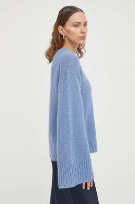 By Malene Birger sweter wełniany damski kolor niebieski