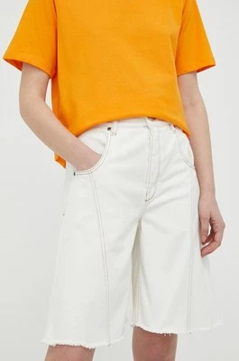 By Malene Birger szorty jeansowe Mavou damskie kolor biały gładkie high waist