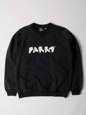 by Parra bluza bawełniana Blob Logo Crew Neck Sweatshirt kolor czarny z aplikacją 52217