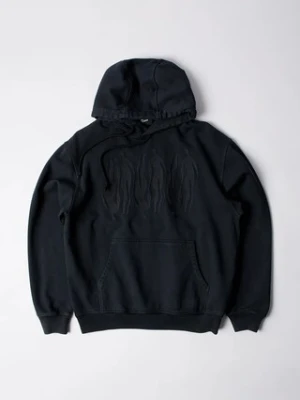 by Parra bluza bawełniana Connected guy hooded męska kolor czarny z kapturem z aplikacją 54226