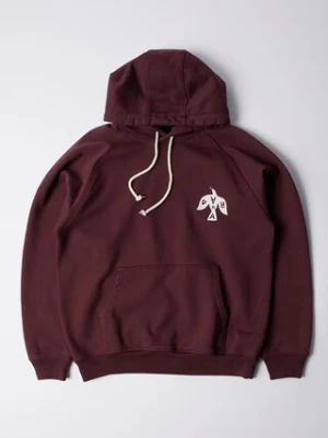 by Parra bluza bawełniana Crow logo hooded męska kolor bordowy z kapturem z aplikacją 54326