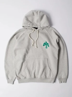 by Parra bluza bawełniana Crow logo hooded męska kolor szary z kapturem z aplikacją 54325