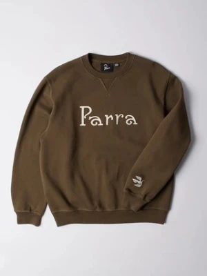 by Parra bluza bawełniana Weird trad logo męska kolor brązowy z nadrukiem 54321