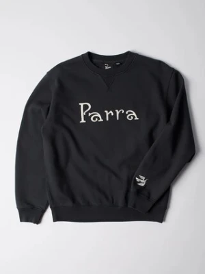 by Parra bluza bawełniana Weird trad logo męska kolor granatowy z nadrukiem 54320