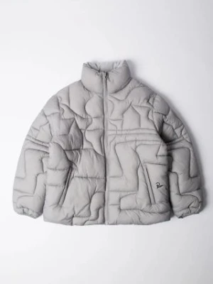 by Parra kurtka Boring Village Puffer Jacket męska kolor szary zimowa oversize 52336