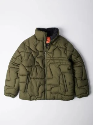 by Parra kurtka Boring Village Puffer Jacket męska kolor zielony zimowa oversize 52337