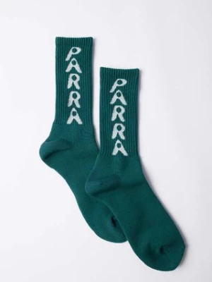 by Parra skarpetki Hole Logo Crew Socks męskie kolor zielony 51177