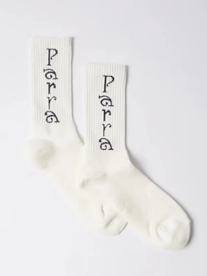 by Parra skarpety z bawełną Weird trad logo crew socks kolor biały 54355