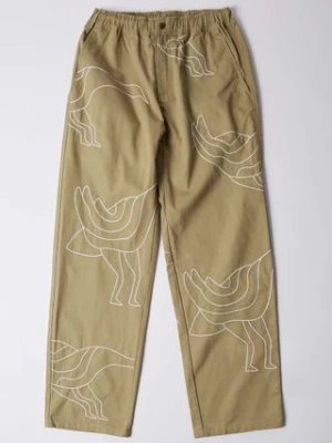 by Parra spodnie bawełniane Stitched Up Duck Pants kolor beżowy proste 52246