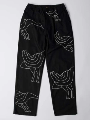 by Parra spodnie bawełniane Stitched Up Duck Pants kolor czarny proste 52245