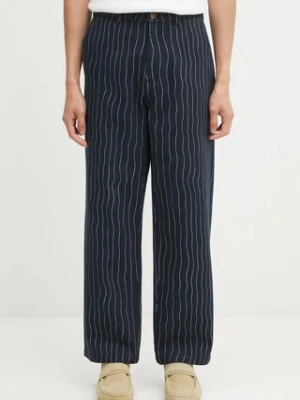 by Parra spodnie Meandering męskie kolor granatowy w fasonie chinos 54245