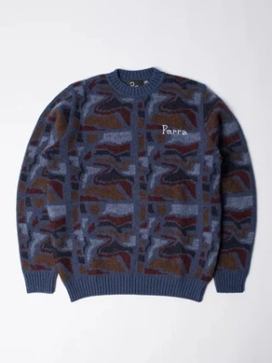 by Parra sweter z domieszką wełny Repeat ftp booster knitted męski kolor niebieski ciepły 54335