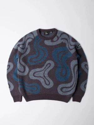 by Parra sweter z domieszką wełny Stupid Lava Lamp Knitted Pullover męski kolor bordowy  52415