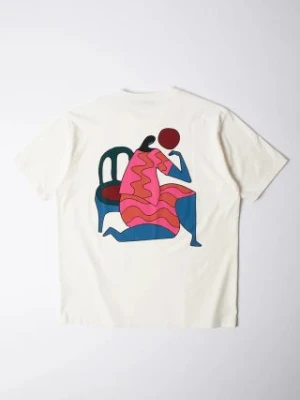 Zdjęcie produktu by Parra t-shirt bawełniany Face Ball męski kolor biały z nadrukiem 52405