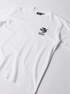 by Parra t-shirt bawełniany Infinite bird logo męski kolor biały z aplikacją 54215