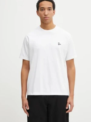 by Parra t-shirt Signature męski kolor biały gładki 54115