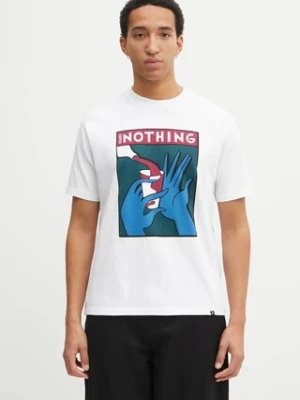 by Parra t-shirt Super nothing męski kolor biały z nadrukiem 54100