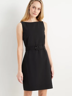 C&A Biznesowa sukienka ołówkowa z paskiem-strecz-Mix & Match, Czarny, Rozmiar: 40