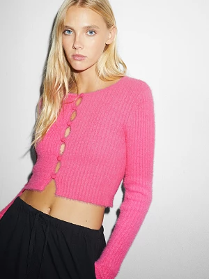 C&A CLOCKHOUSE-krótki sweter, Różowy, Rozmiar: XS