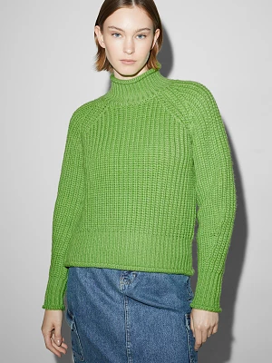 C&A CLOCKHOUSE-sweter ze stójką, Zielony, Rozmiar: XS