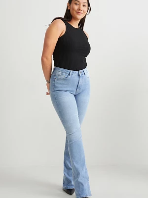C&A Curvy jeans-wysoki stan-bootcut-LYCRA®, Niebieski, Rozmiar: 34