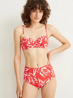 C&A Dół od bikini-wysoki stan-LYCRA® XTRA LIFE™-w kwiaty, Czerwony, Rozmiar: 36