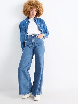 C&A Wide leg jeans-wysoki stan, Niebieski, Rozmiar: 38