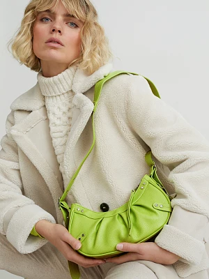 C&A Komplet-mała torebka na ramię i portmonetka-imitacja skóry, Zielony, Rozmiar: 1 rozmiar
