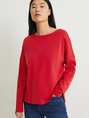 C&A Koszulka z długim rękawem z linii basic, Czerwony, Rozmiar: XL