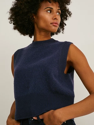 C&A Krótki sweter bez rękawów, Niebieski, Rozmiar: XL