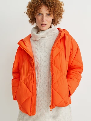 C&A Pikowana kurtka z kapturem, Pomarańczowy, Rozmiar: 50