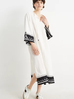 C&A Rangsutra x C&A-sukienka-tunika-mieszanka z lnem, Biały, Rozmiar: S-XL