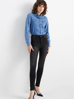 C&A Skinny jeans-wysoki stan-LYCRA®, Szary, Rozmiar: 34