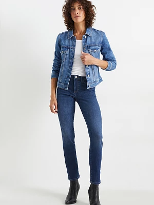 C&A Slim jeans-dżinsy ocieplane-średni stan, Niebieski, Rozmiar: 38