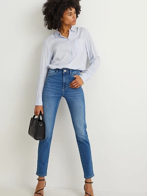 C&A Slim jeans-wysoki stan-dżinsy modelujące-LYCRA®, Niebieski, Rozmiar: 34