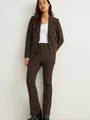C&A Spodnie biznesowe-średni stan-flared-Flex-4 Way Stretch, Brązowy, Rozmiar: 44