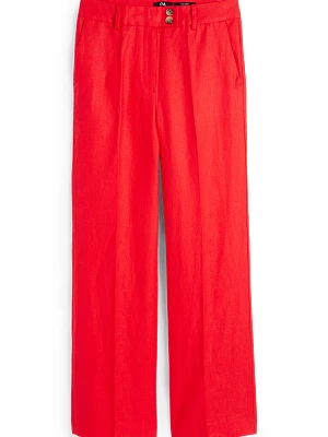 C&A Spodnie lniane-wysoki stan-straight fit, Czerwony, Rozmiar: 36