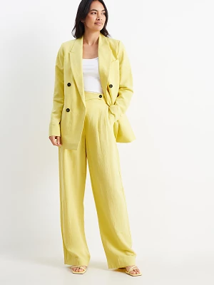 C&A Spodnie materiałowe-wysoki stan-szerokie nogawki, żółty, Rozmiar: 42