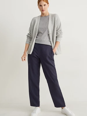 C&A Spodnie materiałowe-wysoki stan-tapered fit, Niebieski, Rozmiar: 40