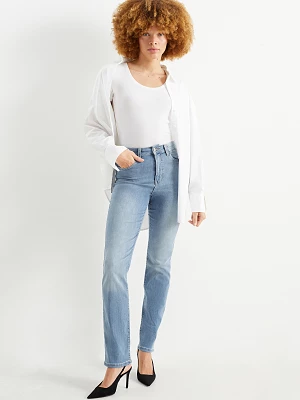 C&A Straight jeans-wysoki stan-LYCRA®, Niebieski, Rozmiar: 34