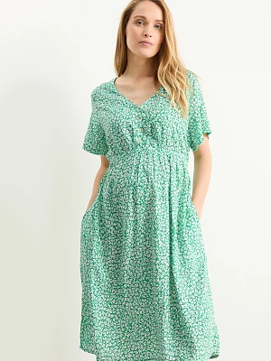 C&A Sukienka do karmienia piersią-w kwiaty, Zielony, Rozmiar: 40